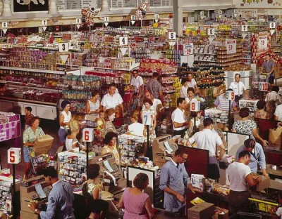 Z.....n - Amerykański supermarket w 1964 roku. Przypomina to trochę współczesne sklep...