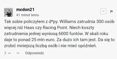 p.....t - Niech ktoś zadzwoni do Claire Williams. Cieślicki odkrył jeden prosty trik,...