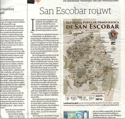 saakaszi - Holenderska gazeta NRC pisze o San Escobar i przedrukowuje słynną mapę teg...