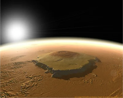 d.....4 - Największy wulkan tarczowy w Układzie Słonecznym - Olympus Mons na Marsie.
...