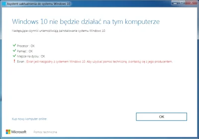 LordLookas - Taki mam problem przy próbie uaktualnienia do Windows 10. Monitor to Ben...