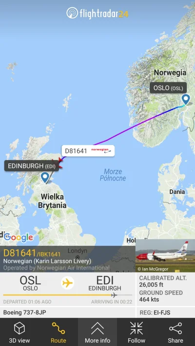 K....._ - Boeing 737—8JP (Norwegian) zgłosił sytuację awaryjną
D81641/IBK1641 from Os...