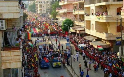 nom_om - Tymczasem w #afrin 
Protest przeciwko interwencji Turcji 
#syria #bliskiwsch...