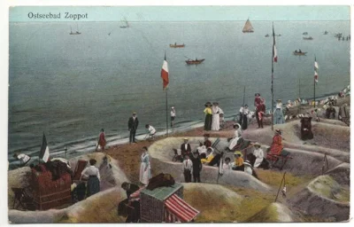 rybitwa_ - "Parawaning" (a właściwie "grajdołing"), Sopot, 1910r. Czyli to ponadstule...