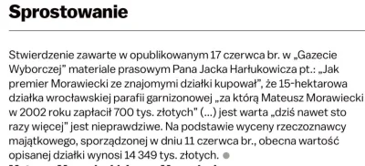 D____d - Działka Morawieckiego warta dziś 70mln? 

Nawet wyborcza to sprostowała, a...