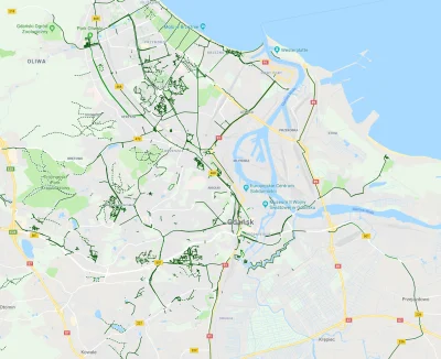 mnlf - @AnonimNiepowiem: na mapie wydzielone drogi tylko dla rowerów jasnozielone, ch...