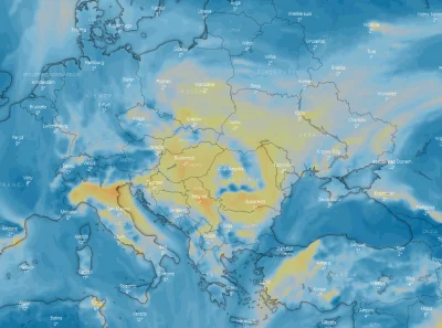 dregdreg - PM 2.5, teraz o północy na większej części europy.