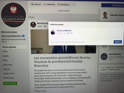 bastek66 - @Tumurochir: Matecki prowadzi też fanpage Ministerstwa Sprawiedliwości