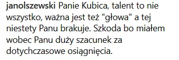 J.....z - No nie wiem jak się pozbiera po straceniu szacunku jakiegoś janusza.