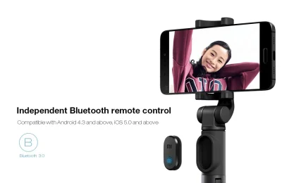 eternaljassie - Xiaomi Selfie Stick Bluetooth Remote Shutter Tripod Holder w dobrej c...