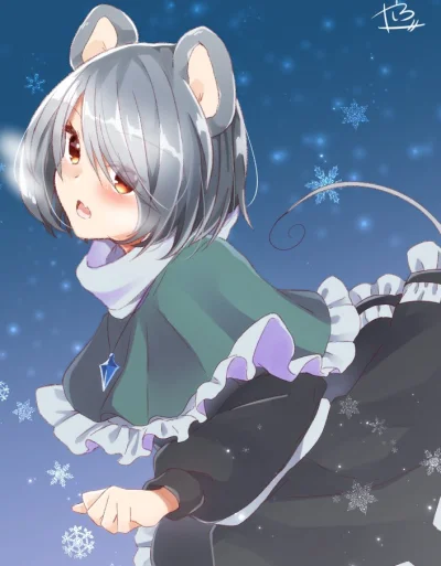 LlamaRzr - #randomanimeshit #touhou #nazrin #kemonomimi #nezumimi #redeyesalert #blus...