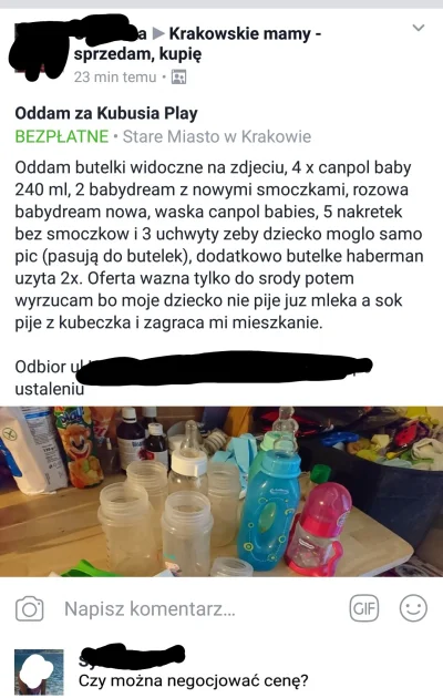 a.....1 - Kobieta chce oddac butelki warte kilkadziesiąt złotych za soczek Kubusia a ...