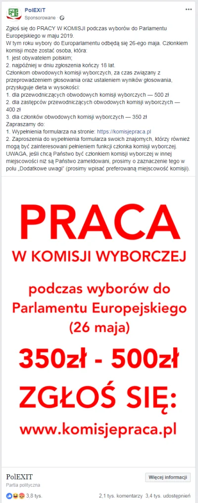 TJ_Laser - Partia Polexit od jakiegoś czasu zamieszcza na FB posty sponsorowane zachę...