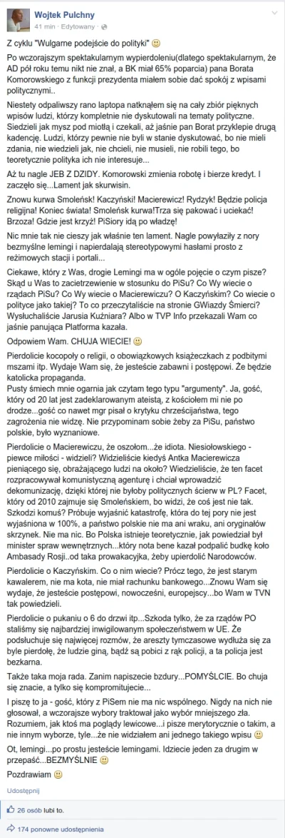 olrajt - Post w podobnym tonie:
https://www.facebook.com/Seszol/posts/10204196050209...