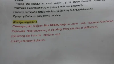 m.....i - dzień dobry.

Etenszyn plis, dotarła do mnie instrukcja dla "spikerów" z d...