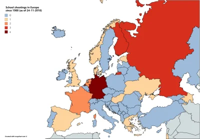 A.....1 - Liczba strzelanin w europejskich szkołach od 1988 roku.

#ciekawostki #br...