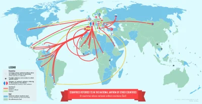 t0ffik - Kolejna #codziennamapa. Państwa wymienione w hymnach narodowych innych państ...