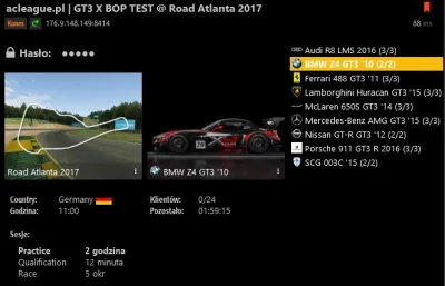 ACLeague - Zmiana trasy na Testowym serwerze GT3 #acleague

http://www.racedepartme...