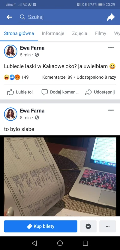 Czestootym_mysle - #fb #facebook #ewafarna ktoś się włamał Ewie na Facebooka?