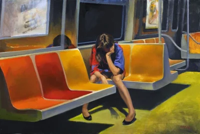 panidoktorodarszeniku - Nigel Van Wieck
Q Train, 1990, pastele na papierze, 56 x 76 ...