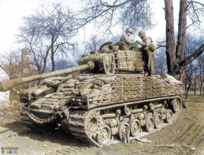 wfyokyga - M4A3 Sherman. Alzacja 1945 koloryzowane.
#historia #czolgi #militaria #ii...