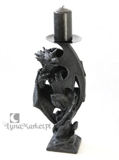lunatikka - Duży świecznik ze smokiem - nowość w sklepie LunaMarket.pl #smoki #gothic