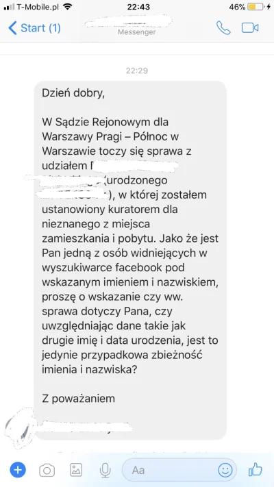 Veloce - Mirasy co sie wlasnie odjaniepawliło, napisał do mnie kurator, ze szukają mo...