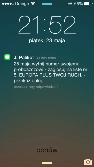 V.....m - Oho, dostałem spam od Palikota.



#palikot #twojruch #eurowybory2014 #poli...