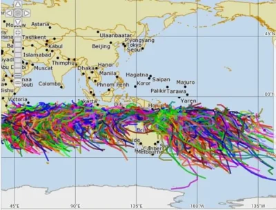 Maniek145 - #cyklon #pacyfik #pogoda #australia #geografia #ciekawostki 

Mapa wszyst...