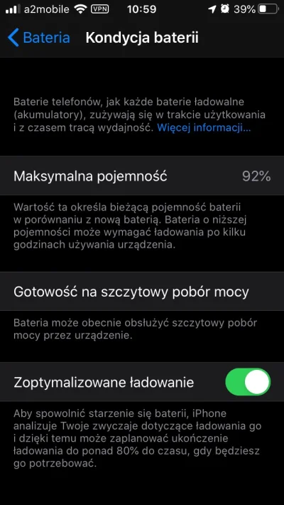 recki - @puzonyyx: bateria 83% to padaka. W iPhonie masz opcję podejrzenia kondycji b...