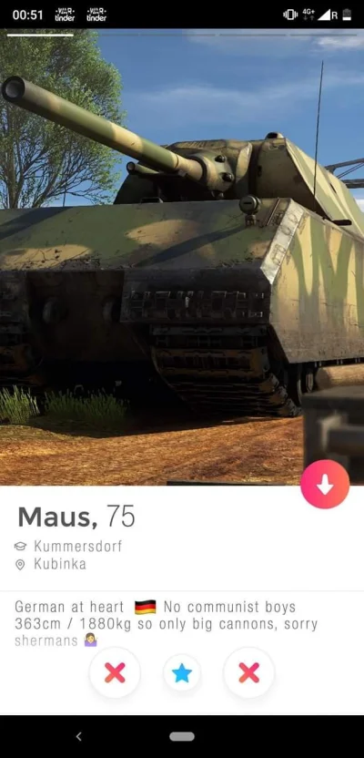 Q.....a - #tinder #heheszki #humorobrazkowy #warthunder #iiwojnaswiatowa #wot
 

Taki...