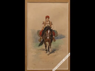 Atticuspl - Oto „Hucułka na koniu” na rysunku Juliusza Holzmüllera (1876-1932) z 1906...