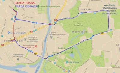 Ixiliam - A tu porównanie stałej trasy tramwajów i planowanego objazdu ( ͡° ͜ʖ ͡°)