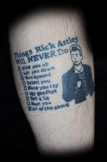 doootk - #rickastley #tatuaze