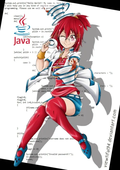 kedzior1916 - Java-tan ( ͡° ͜ʖ ͡°)
#randomanimeshit #programowanie #java
