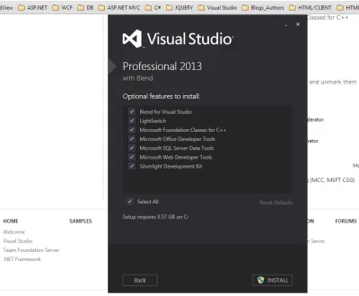 maxver - Przy instalacji Microsoft Visual Studio 2013 mam pełno dodatkowych opcji. Ja...