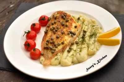Szarys-Kitchen - Dziś w Szary's Kitchen sola z patelni na maśle z kaparami i pomidork...