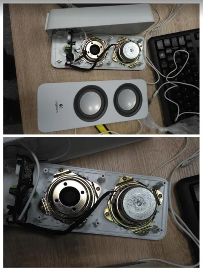 blumbyd - Kolega @czako przyniósł głośniki komputerowe do naprawienia.. w każdej kolu...