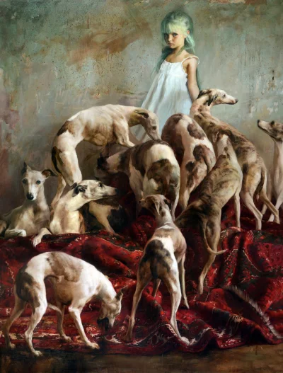 panidoktorodarszeniku - Guillermo Lorca
Laura and the dogs, 2012, olej na płótnie, 2...