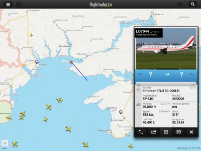 trevorphilip - Nie wiem dlaczego , ale Embraer polskiego rzadu leci nad kremem . #ukr...