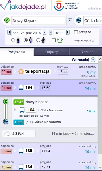 agaja - Szukam sobie połączenia i zauważyłam, że JakDojade oferuje w Krakowie nowy śr...
