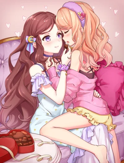 l.....f - #randomanimeshit #aikatsu #aikatsustars #mahirukasumi #yozorakasumi #yuri #...