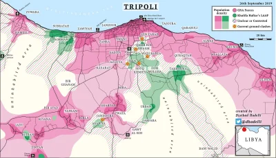 K.....e - Świeżuteńka mapa z Frontu Libijskiego.
Przedstawiająca Trypolis i jego poł...