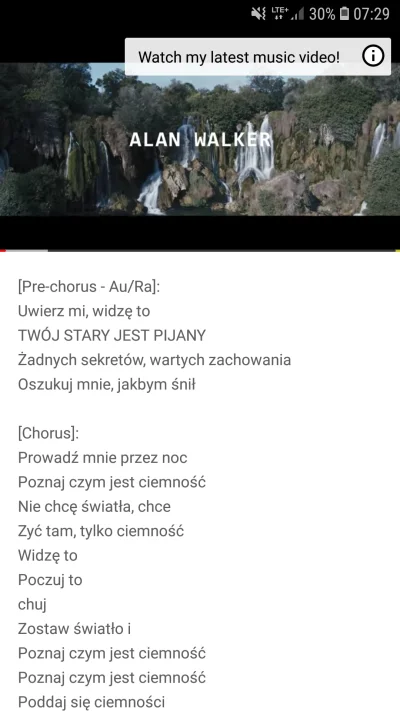 RianesS - Na oficjalnym teledysku z kanału Alana Walkera

https://youtu.be/M-P4QBt-...