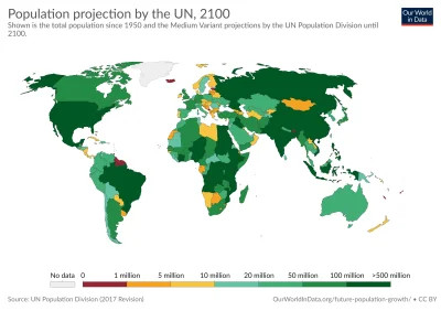 Brajanusz_hejterowy - Prognozowana liczba ludności w 2100 roku.
#mapy #mapporn #swia...