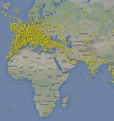 trzeci - Z powodu konfliktu na Ukrainie wstrzymano cały ruch lotniczy nad Afryką

#ni...