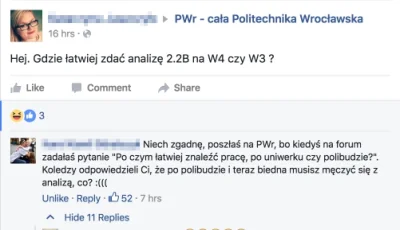 megoff - Piękna gównoburza na facebookowej grupie PWr, po tym, jak różowypasek postan...