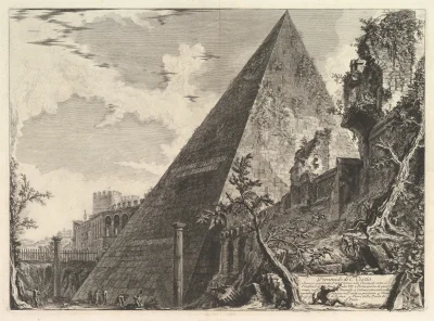 myrmekochoria - Giovanni Battista Piranesi "Piramida Gajusza Cestiusza" 1756 . Pirami...