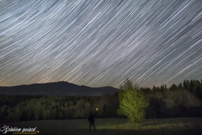 Nightscapes_pl - Ślady gwiazd nad bieszczadzkimi połoninami. Zdjęcie z kwietniowych w...