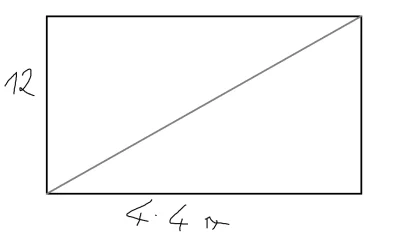 dzony_ - @henk: 
(16pi)^2+12^2 = x^2
256pi^2+144=x^2
x^2 ~ 2670.6187264
x ~ 51.67...